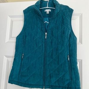 Croft & Barrow Vest Women's Petite Small Green Quilted